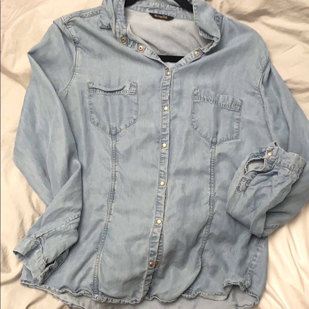 Massimo dutti jean button up shirt ( gold buttons)